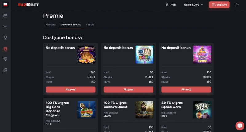TuzBet Bonuses